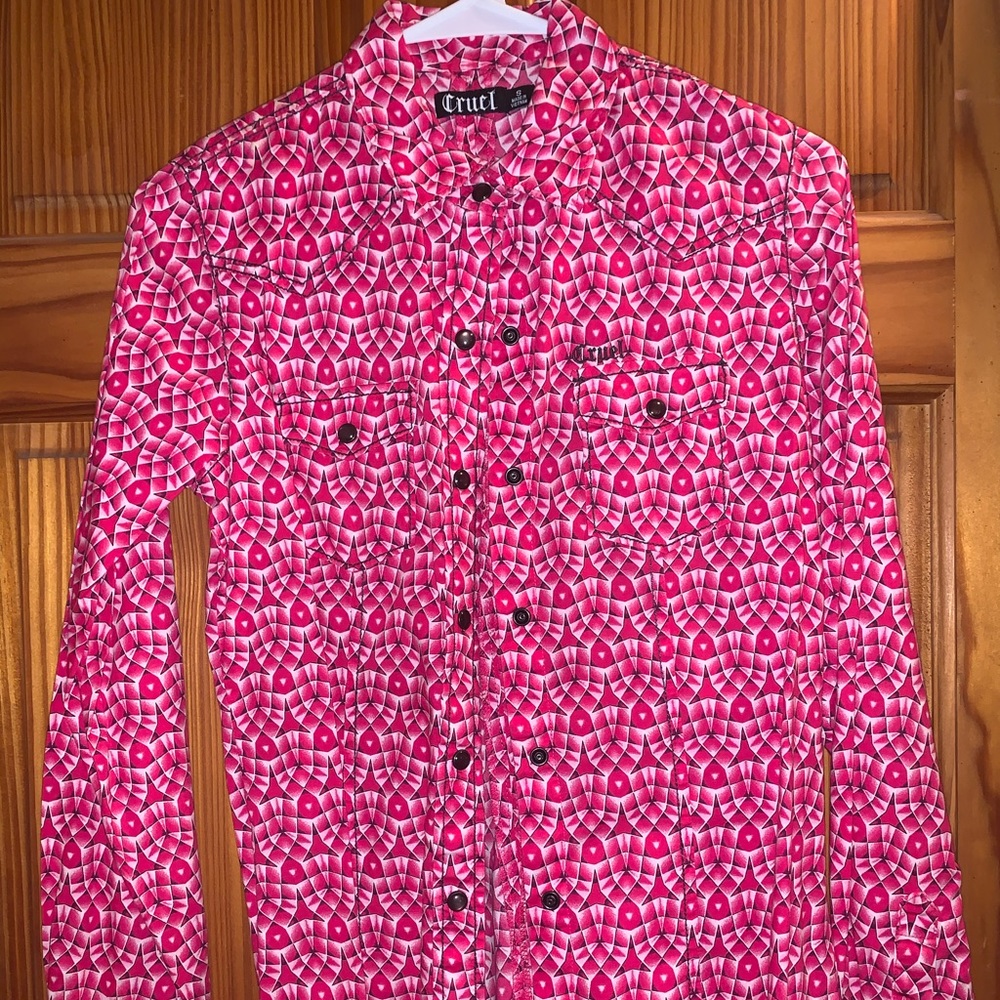 Pink Cruel Girl Pearl Snap